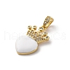Brass Cubic Zirconia Pendants ZIRC-H122-01G-3