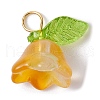 50Pcs 5 Colors Glass Charms PALLOY-JF02301-01-S-2