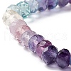 5mm Natural Fluorite Faceted Round Bead Stretch Bracelet for Girl Women BJEW-JB07116-5