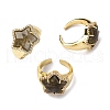 Star Natural Gemstone Cubic Zirconia Cuff Rings RJEW-M076-02G-3