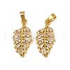 Rack Plating Brass Clear Cubic Zirconia Pendants KK-L236-04D-G-1