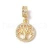 Brass Micro Pave Cubic Zirconia European Dangle Charms ZIRC-I071-22G-01-1