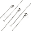 10Pcs 304 Stainless Steel Cable Chain Necklaces Set for Men Women MAK-YW0002-01P-3
