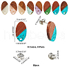 SUPERFINDINGS Transparent Resin & Walnut Wood Stud Earring Findings MAK-FH0001-13-5
