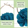 ANATTASOUL 4 Pairs 4 Colors 3D Flower Cloth Hoop Earrings EJEW-AN0003-69-6