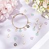  100Pcs 5 Colors Light Gold Plated Alloy Enamel Pendants ENAM-NB0001-46-2