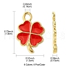 16Pcs 4 Colors Rack Plating Alloy Enamel Pendants ENAM-FS0001-76-4