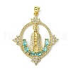 Brass Micro Pave Colorful Cubic Zirconia Pendants KK-H472-51E-G-1