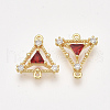 Brass Cubic Zirconia Links KK-T038-552A-NF-1
