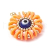 Handmade Polymer Clay and Evil Eye Lampwork and Glass Round Pendants PALLOY-MZ00638-05-3