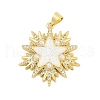 Brass Micro Pave Clear Cubic Zirconia Pendants KK-I723-16G-1