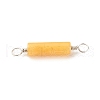 Natural Topaz Jade Connector Charms PALLOY-JF01574-05-4