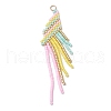 2Pcs Glass Seed Beaded Tassels Pendants PALLOY-MZ00659-2