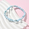 Round Natural Hemimorphite Beaded Stretch Bracelets for Men Women BJEW-B136-01A-3