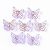Transparent Spray Painted Glass Charms GLAA-N035-08A-B04-1