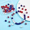 SUPERFINDINGS 80Pcs 5 Style Independence Day Theme Polymer Clay Rhinestone Round Beads RB-FH0001-07-5