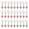 Opaque Spray Painted Glass Pendant Decorations HJEW-AB00577-1