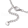 2Pcs 2 Colors 304 Stainless Steel Singapore Chain Bracelet Makings AJEW-JB01322-5