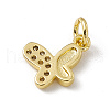 Brass Micro Pave Clear Cubic Zirconia Butterfly Charms ZIRC-F132-92G-2