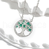 Boho Brass Cubic Zirconia Tree of Life Pendant Cable Chain Necklaces for Women PW-WG4EE67-02-1