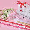 3 Rolls 3 Colors Heart Valentine's Day Polyester Lace Trim OCOR-FG0002-74-6