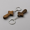 Natural Wood Pendant Keychain KEYC-WH0027-107A-2