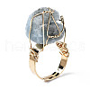 Adjustable Natural Aquamarine Finger Rings RJEW-T019-02E-KC-4