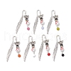 7Pcs 7 Colors Christmas Snowman Lampwork & Butterfly Alloy Pendant Bookmarks AJEW-JK00340-1