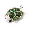 Handmade Glass Seed Beads Loom Pattern Pendants PALLOY-MZ00361-03-3