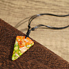 Fashionable Dyed Natural Imperial Jasper Inverted Triangle Pendant Necklaces AW6314-2