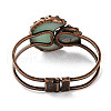 Natural Green Aventurine Hinged Bangles BJEW-G679-02R-01-4