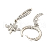 Clear Cubic Zirconia Star & Moon Asymmetrical Earrings MOST-PW0001-064P-2
