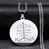 304 Stainless Steel Engraved Ogou Feray Veve Pendant Necklaces NJEW-H065-02P-1