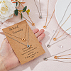 FIBLOOM 10Pcs 5 Style 304 Stainless Steel Ring Knot Pendant Necklaces Set for Women NJEW-FI0001-23-3