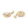 Brass Micro Pave Clear Cubic Zirconia Pendants X-KK-Z019-16G-2