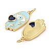 Rack Plating Brass Enamel with Glass Pendants X-KK-B076-11G-2