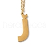 304 Stainless Steel Pendant Necklaces NJEW-H036-02G-J-1