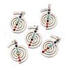 Platinum Plated Brass Gemstone Musical Note Pendants G-J264-03-1