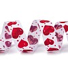 Single Face Polyester Heart Printed Satin Ribbon OCOR-L044-03-3