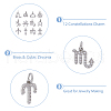 HOBBIESAY 12Pcs 12 Style Brass Micro Pave Cubic Zirconia Charms KK-HY0003-50-5