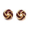 Twist Brass Enamel Stud Earrings for Women EJEW-U055-05G-2