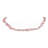 Synthetic Cherry Quartz Glass Chip Beaded Necklace NJEW-JN04616-01-1