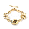 Ion Plating(IP) 304 Stainless Steel Interlocking Rings Link Bracelet BJEW-F466-01G-1