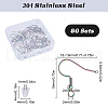 SOFPLATE 80Pcs Ion Plating(IP) 304 Stainless Steel French Earring Hooks STAS-SP0001-81-2