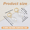 ANATTASOUL 6 Pair 6 Style Natural Pearl Dangle Leverback Earrings EJEW-AN0003-56-2