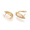 Brass Micro Pave Cubic Zirconia Hoop Earring Finding KK-N261-43G-2