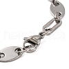 201 Stainless Steel Coffee Bean Chain Bracelets BJEW-B078-91P-3