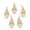 Brass Clear Cubic Zirconia Charms ZIRC-C024-11G-2