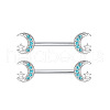 316L Surgical Stainless Steel Moon Nipple Rings WG12885-07-1