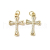 Brass Micro Pave Cubic Zirconia Pendants KK-Q068-49D-G-1